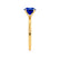 LULU - Emerald Blue Sapphire 18k Yellow Gold Petite Solitaire Engagement Ring Lily Arkwright