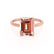 LULU - Emerald Champagne Sapphire 18k Rose Gold Petite Solitaire Engagement Ring Lily Arkwright