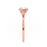 LULU - Emerald Champagne Sapphire 18k Rose Gold Petite Solitaire Engagement Ring Lily Arkwright
