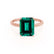 LULU - Emerald 18k Rose Gold Petite Solitaire Engagement Ring Lily Arkwright