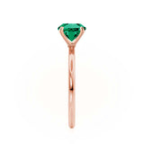 LULU - Emerald 18k Rose Gold Petite Solitaire Engagement Ring Lily Arkwright