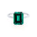 LULU - Emerald 18k White Gold Petite Solitaire Engagement Ring Lily Arkwright