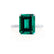 LULU - Emerald 18k White Gold Petite Solitaire Engagement Ring Lily Arkwright