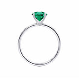 LULU - Emerald 18k White Gold Petite Solitaire Engagement Ring Lily Arkwright