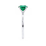 LULU - Emerald 18k White Gold Petite Solitaire Engagement Ring Lily Arkwright