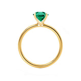 LULU - Emerald 18k Yellow Gold Petite Solitaire Engagement Ring Lily Arkwright