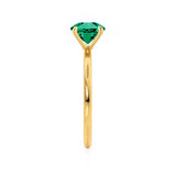 LULU - Emerald 18k Yellow Gold Petite Solitaire Engagement Ring Lily Arkwright