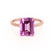 LULU - Emerald Pink Sapphire 18k Rose Gold Petite Solitaire Engagement Ring Lily Arkwright