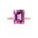 LULU - Emerald Pink Sapphire 18k Rose Gold Petite Solitaire Engagement Ring Lily Arkwright