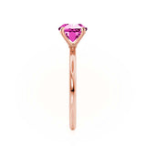 LULU - Emerald Pink Sapphire 18k Rose Gold Petite Solitaire Engagement Ring Lily Arkwright