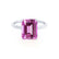 LULU - Emerald Pink Sapphire Platinum 950 Petite Solitaire Engagement Ring Lily Arkwright