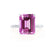 LULU - Emerald Pink Sapphire 18k White Gold Petite Solitaire Engagement Ring Lily Arkwright