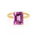 LULU - Emerald Pink Sapphire 18k Yellow Gold Petite Solitaire Engagement Ring Lily Arkwright