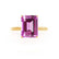 LULU - Emerald Pink Sapphire 18k Yellow Gold Petite Solitaire Engagement Ring Lily Arkwright
