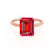 LULU - Emerald Ruby 18k Rose Gold Petite Solitaire Engagement Ring Lily Arkwright