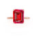 LULU - Emerald Ruby 18k Rose Gold Petite Solitaire Engagement Ring Lily Arkwright
