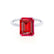 LULU - Emerald Ruby 18k White Gold Petite Solitaire Engagement Ring Lily Arkwright