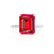 LULU - Emerald Ruby 18k White Gold Petite Solitaire Engagement Ring Lily Arkwright