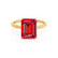 LULU - Emerald Ruby 18k Yellow Gold Petite Solitaire Engagement Ring Lily Arkwright