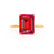 LULU - Emerald Ruby 18k Yellow Gold Petite Solitaire Engagement Ring Lily Arkwright