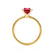 LULU - Emerald Ruby 18k Yellow Gold Petite Solitaire Engagement Ring Lily Arkwright