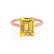 LULU - Emerald Yellow Sapphire 18k Rose Gold Petite Solitaire Engagement Ring Lily Arkwright