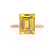LULU - Emerald Yellow Sapphire 18k Rose Gold Petite Solitaire Engagement Ring Lily Arkwright