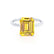 LULU - Emerald Yellow Sapphire 18k White Gold Petite Solitaire Engagement Ring Lily Arkwright