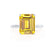LULU - Emerald Yellow Sapphire 18k White Gold Petite Solitaire Engagement Ring Lily Arkwright