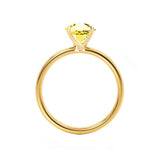 LULU - Emerald Yellow Sapphire 18k Yellow Gold Petite Solitaire Engagement Ring Lily Arkwright