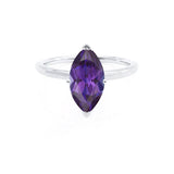 LULU - Marquise Alexandrite 18k White Gold Petite Solitaire Ring Engagement Ring Lily Arkwright
