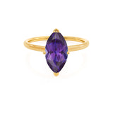 LULU - Marquise Alexandrite 18k Yellow Gold Petite Solitaire Ring Engagement Ring Lily Arkwright