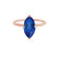 LULU - Marquise Blue Sapphire 18k Rose Gold Petite Solitaire Ring Engagement Ring Lily Arkwright