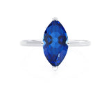 LULU - Marquise Blue Sapphire 950 Platinum Petite Solitaire Ring Engagement Ring Lily Arkwright