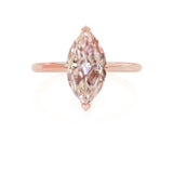 LULU - Marquise Champagne Sapphire 18k Rose Gold Petite Solitaire Ring Engagement Ring Lily Arkwright