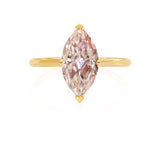LULU - Marquise Champagne Sapphire 18k Yellow Gold Petite Solitaire Ring Engagement Ring Lily Arkwright
