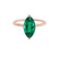 LULU - Marquise Emerald 18k Rose Gold Petite Solitaire Ring Engagement Ring Lily Arkwright