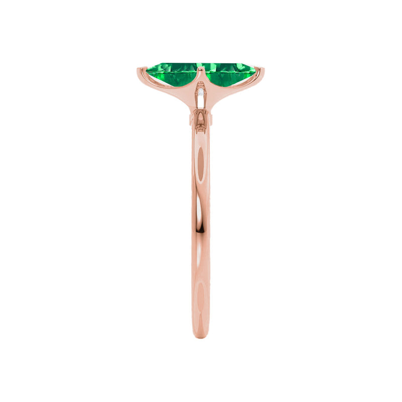 LULU - Marquise Emerald 18k Rose Gold Petite Solitaire Ring Engagement Ring Lily Arkwright