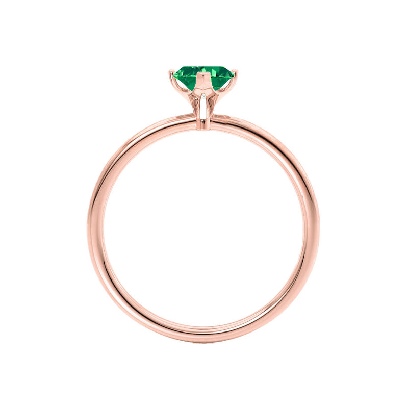 LULU - Marquise Emerald 18k Rose Gold Petite Solitaire Ring Engagement Ring Lily Arkwright