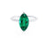 LULU - Marquise Emerald 18k White Gold Petite Solitaire Ring Engagement Ring Lily Arkwright