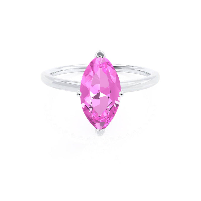 LULU - Marquise Pink Sapphire 950 Platinum Petite Solitaire Ring Engagement Ring Lily Arkwright
