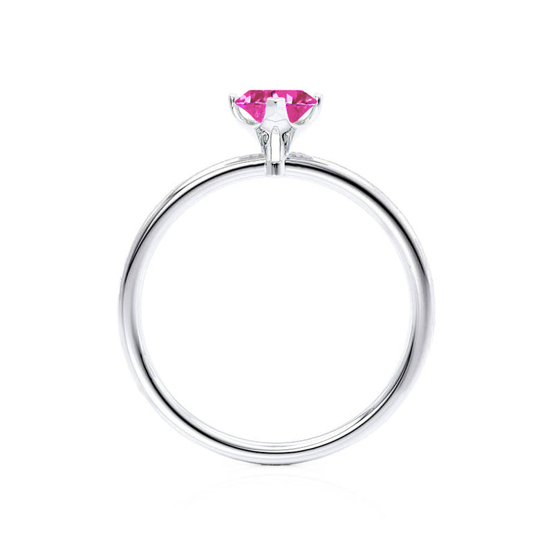 LULU - Marquise Pink Sapphire 950 Platinum Petite Solitaire Ring Engagement Ring Lily Arkwright