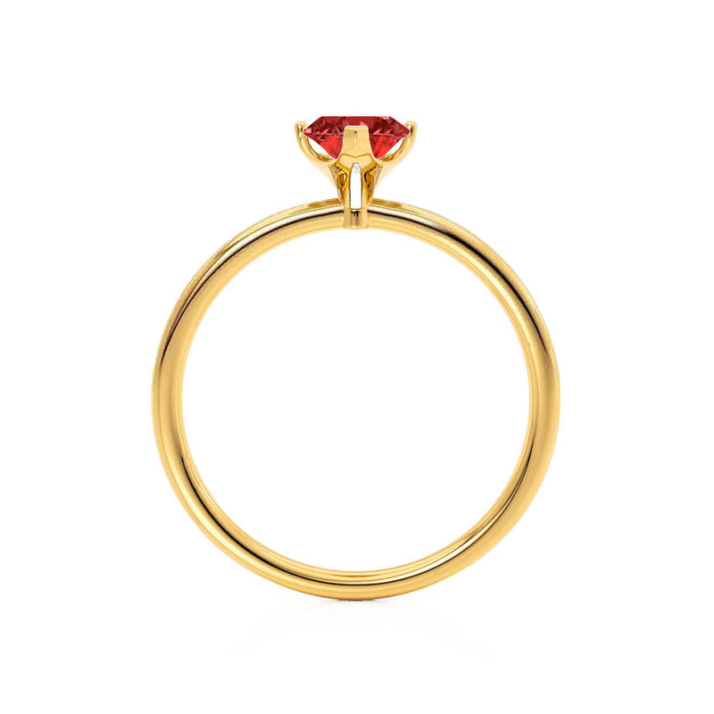 LULU - Marquise Ruby 18k Yellow Gold Petite Solitaire Ring Engagement Ring Lily Arkwright