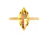 LULU - Marquise Yellow Sapphire 18k Yellow Gold Petite Solitaire Ring Engagement Ring Lily Arkwright