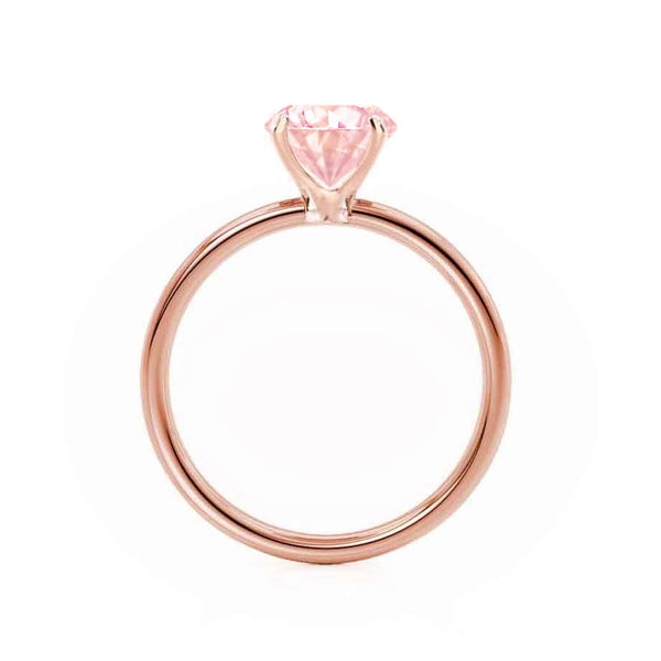 LULU - Chatham® Cushion Champagne Sapphire 18k Rose Gold Petite Solitaire Ring