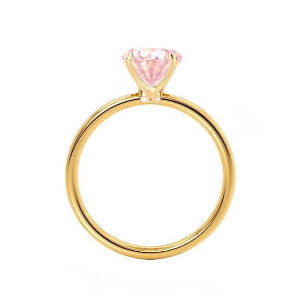 LULU - Chatham® Cushion Champagne Sapphire 18k Yellow Gold Petite Solitaire Ring