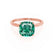 LULU - Cushion Emerald 18k Rose Gold Petite Solitaire Ring