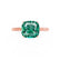 LULU - Cushion Emerald 18k Rose Gold Petite Solitaire Ring