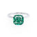 LULU - Cushion Emerald 18k White Gold Petite Solitaire Ring