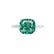 LULU - Cushion Emerald 18k White Gold Petite Solitaire Ring